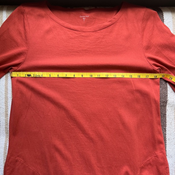 Garnet Hill 3/4 sleeve shift dress, dusty soft red, Medium - Picture 8 of 9